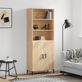 Aparador alto madera contrachapada color roble 69,5x34x180 cm de vidaXL, Aparadores - Ref: Foro24-3189256, Precio: 151,02 €, ...