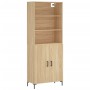 Aparador alto madera contrachapada color roble 69,5x34x180 cm de vidaXL, Aparadores - Ref: Foro24-3189256, Precio: 166,13 €, ...