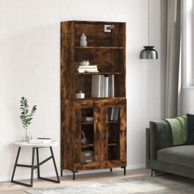 Tall smoked oak plywood highboard 69.5x34x180 cm by vidaXL, Sideboards - Ref: Foro24-3189322, Price: 138,58 €, Discount: %