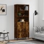 Aparador alto madera contrachapada roble ahumado 69,5x34x180 cm de vidaXL, Aparadores - Ref: Foro24-3189258, Precio: 146,10 €...