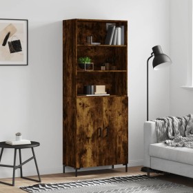 Aparador alto madera contrachapada roble ahumado 69,5x34x180 cm de vidaXL, Aparadores - Ref: Foro24-3189258, Precio: 138,99 €...