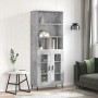 Concrete gray plywood tall sideboard 69.5x34x180 cm by vidaXL, Sideboards - Ref: Foro24-3189337, Price: 139,55 €, Discount: %