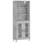 Concrete gray plywood tall sideboard 69.5x34x180 cm by vidaXL, Sideboards - Ref: Foro24-3189337, Price: 138,99 €, Discount: %