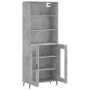 Aparador alto madera contrachapada gris hormigón 69,5x34x180 cm de vidaXL, Aparadores - Ref: Foro24-3189337, Precio: 139,55 €...