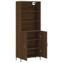 Aparador alto madera contrachapada marrón roble 69,5x34x180 cm de vidaXL, Aparadores - Ref: Foro24-3189260, Precio: 151,44 €,...