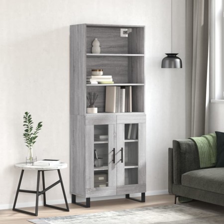 Aparador alto madera contrachapada gris sonoma 69,5x34x180 cm de vidaXL, Aparadores - Ref: Foro24-3189347, Precio: 150,44 €, ...