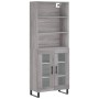 Aparador alto madera contrachapada gris sonoma 69,5x34x180 cm de vidaXL, Aparadores - Ref: Foro24-3189347, Precio: 150,44 €, ...