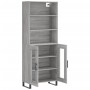 Aparador alto madera contrachapada gris sonoma 69,5x34x180 cm de vidaXL, Aparadores - Ref: Foro24-3189347, Precio: 150,44 €, ...