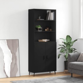 Aparador alto madera contrachapada negro 69,5x34x180 cm de vidaXL, Aparadores - Ref: Foro24-3189270, Precio: 155,05 €, Descue...