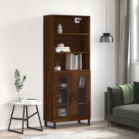 Tall brown oak plywood sideboard 69.5x34x180 cm by vidaXL, Sideboards - Ref: Foro24-3189348, Price: 145,99 €, Discount: %