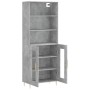 Aparador alto madera contrachapada gris hormigón 69,5x34x180 cm de vidaXL, Aparadores - Ref: Foro24-3189305, Precio: 137,99 €...