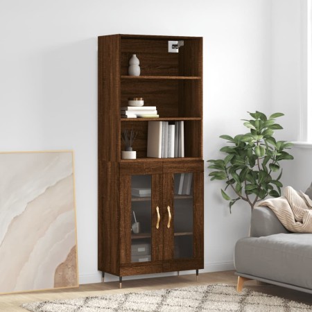 Tall oak brown plywood sideboard 69.5x34x180 cm by vidaXL, Sideboards - Ref: Foro24-3189300, Price: 145,97 €, Discount: %