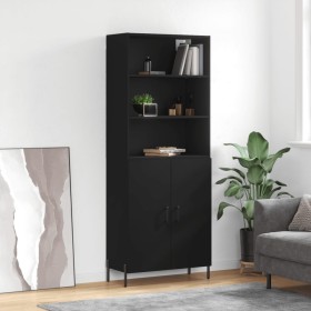 Aparador alto madera contrachapada negro 69,5x34x180 cm de vidaXL, Aparadores - Ref: Foro24-3189262, Precio: 151,99 €, Descue...