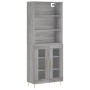 Aparador alto madera contrachapada gris sonoma 69,5x34x180 cm de vidaXL, Aparadores - Ref: Foro24-3189307, Precio: 145,44 €, ...