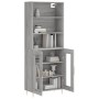 Aparador alto madera contrachapada gris sonoma 69,5x34x180 cm de vidaXL, Aparadores - Ref: Foro24-3189307, Precio: 145,44 €, ...