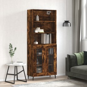 Tall smoked oak plywood sideboard 69.5x34x180 cm by vidaXL, Sideboards - Ref: Foro24-3189338, Price: 148,59 €, Discount: %