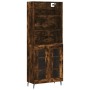 Aparador alto madera contrachapada roble ahumado 69,5x34x180 cm de vidaXL, Aparadores - Ref: Foro24-3189338, Precio: 156,79 €...