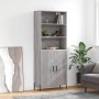 Aparador alto madera contrachapada gris sonoma 69,5x34x180 cm de vidaXL, Aparadores - Ref: Foro24-3189267, Precio: 142,26 €, ...