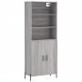 Aparador alto madera contrachapada gris sonoma 69,5x34x180 cm de vidaXL, Aparadores - Ref: Foro24-3189267, Precio: 142,26 €, ...