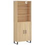 Aparador alto madera contrachapada color roble 69,5x34x180 cm de vidaXL, Aparadores - Ref: Foro24-3189280, Precio: 154,25 €, ...