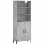 Aparador alto madera contrachapada gris hormigón 69,5x34x180 cm de vidaXL, Aparadores - Ref: Foro24-3189265, Precio: 137,06 €...