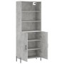 Aparador alto madera contrachapada gris hormigón 69,5x34x180 cm de vidaXL, Aparadores - Ref: Foro24-3189265, Precio: 137,06 €...