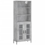 Aparador alto madera contrachapada gris hormigón 69,5x34x180 cm de vidaXL, Aparadores - Ref: Foro24-3189329, Precio: 143,99 €...