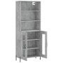 Aparador alto madera contrachapada gris hormigón 69,5x34x180 cm de vidaXL, Aparadores - Ref: Foro24-3189329, Precio: 143,99 €...