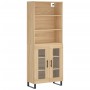 Aparador alto madera contrachapada color roble 69,5x34x180 cm de vidaXL, Aparadores - Ref: Foro24-3189344, Precio: 153,77 €, ...