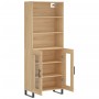 Aparador alto madera contrachapada color roble 69,5x34x180 cm de vidaXL, Aparadores - Ref: Foro24-3189344, Precio: 153,77 €, ...