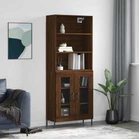 Tall oak brown plywood sideboard 69.5x34x180 cm by vidaXL, Sideboards - Ref: Foro24-3189332, Price: 147,54 €, Discount: %