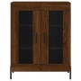 Aparador alto madera contrachapada marrón roble 69,5x34x180 cm de vidaXL, Aparadores - Ref: Foro24-3189332, Precio: 147,37 €,...