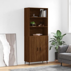 Tall oak brown plywood sideboard 69.5x34x180 cm by vidaXL, Sideboards - Ref: Foro24-3189276, Price: 154,13 €, Discount: %