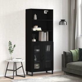 Tall black plywood sideboard 69.5x34x180 cm by vidaXL, Sideboards - Ref: Foro24-3189342, Price: 160,20 €, Discount: %