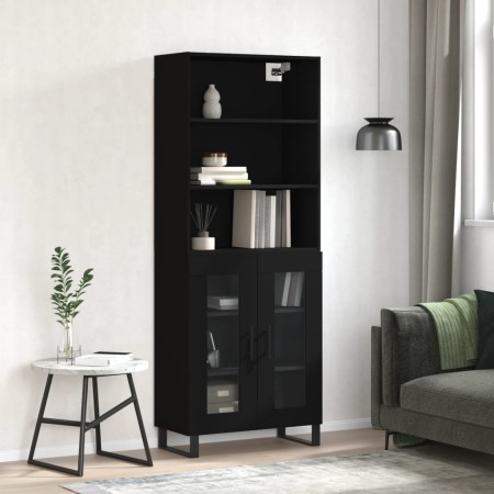 Aparador alto madera contrachapada negro 69,5x34x180 cm de vidaXL, Aparadores - Ref: Foro24-3189342, Precio: 173,62 €, Descue...