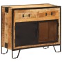 Solid untreated mango wood and metal sideboard 80x31x66 cm by vidaXL, Sideboards - Ref: Foro24-355843, Price: 197,24 €, Disco...