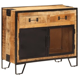 Solid untreated mango wood and metal sideboard 80x31x66 cm by vidaXL, Sideboards - Ref: Foro24-355843, Price: 196,99 €, Disco...