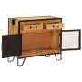 Aparador de madera maciza mango sin tratar y metal 80x31x66 cm de vidaXL, Aparadores - Ref: Foro24-355843, Precio: 196,99 €, ...