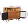 Sideboard aus massivem, unbehandeltem Mangoholz und Metall, 80 x 31 x 66 cm von vidaXL, Sideboards - Ref: Foro24-355843, Prei...