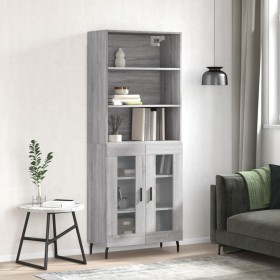 Aparador alto madera contrachapada gris sonoma 69,5x34x180 cm de vidaXL, Aparadores - Ref: Foro24-3189339, Precio: 144,99 €, ...