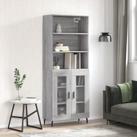 Aparador alto madera contrachapada gris sonoma 69,5x34x180 cm de vidaXL, Aparadores - Ref: Foro24-3189339, Precio: 144,85 €, ...