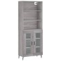 Aparador alto madera contrachapada gris sonoma 69,5x34x180 cm de vidaXL, Aparadores - Ref: Foro24-3189339, Precio: 144,85 €, ...