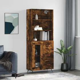 Tall smoked oak plywood sideboard 69.5x34x180 cm by vidaXL, Sideboards - Ref: Foro24-3189482, Price: 148,15 €, Discount: %