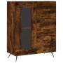 Aparador alto madera contrachapada roble ahumado 69,5x34x180 cm de vidaXL, Aparadores - Ref: Foro24-3189482, Precio: 150,66 €...