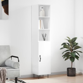 Tall white glossy plywood sideboard 34.5x34x180 cm by vidaXL, Sideboards - Ref: Foro24-3189631, Price: 92,34 €, Discount: %