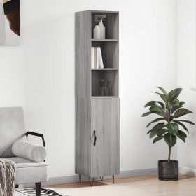 Tall Sonoma gray plywood sideboard 34.5x34x180 cm by vidaXL, Sideboards - Ref: Foro24-3189635, Price: 89,99 €, Discount: %