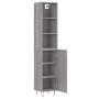 Aparador alto madera contrachapada gris Sonoma 34,5x34x180 cm de vidaXL, Aparadores - Ref: Foro24-3189635, Precio: 89,56 €, D...