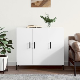 Glossy white engineered wood sideboard 90x34x80 cm by vidaXL, Sideboards - Ref: Foro24-828118, Price: 93,99 €, Discount: %