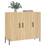 Aparador de madera de ingeniería roble Sonoma 90x34x80 cm de vidaXL, Aparadores - Ref: Foro24-828119, Precio: 89,71 €, Descue...