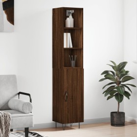 Tall brown oak plywood sideboard 34.5x34x180 cm by vidaXL, Sideboards - Ref: Foro24-3189636, Price: 88,99 €, Discount: %